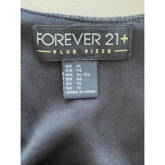 Forever 21 Plus Size Silver Metallic Strappy Back Dress Size XL - Picture 4 of 4